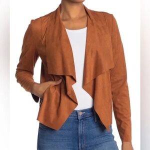 Bagatelle Collection Faux Suede Drape Cardigan Open Front size M
